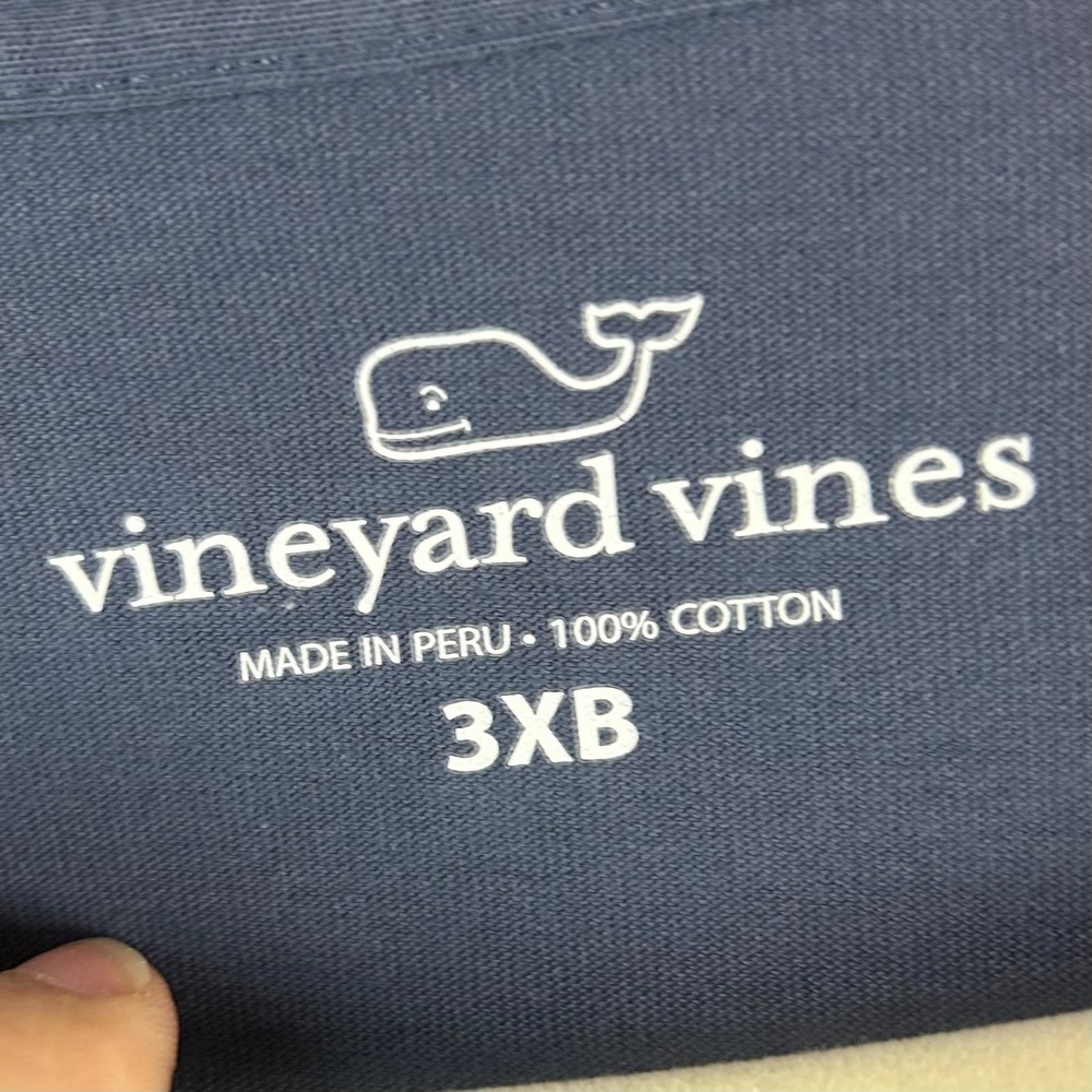 Vineyard Vine Mens 3XB Navy Blue Long Sleeve Whale Graphic Pocket T-Shirt Cotton - Picture 10 of 10